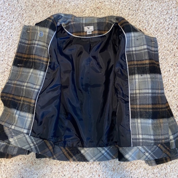 Worthington Double Breasted Plaid Cropped Jacket Size Large - Picture 8 of 16